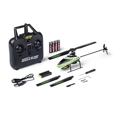 Imagen de Carson 500507171 Tyrann Single Blade 320 2.4GHz 100% RTF Verde helicóptero por Control Remoto, Robusto (Listo para Volar), RC, con función de despegue y Aterrizaje