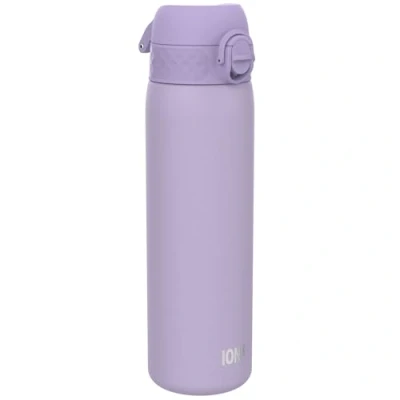 Imagen de Ion8 Botella de Agua Acero Inoxidable, 600ml, a Prueba Fugas, Fácil Abrir, Cerradura Segura, Aptas para Lavavajillas, Asa Transporte, Limpiar, Resistente Rayones, Púrpura Claro