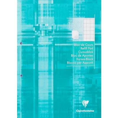 Imagen de Clairefontaine Ref 5810C Almohadilla de recambio perforada 2 agujeros (paquete 100 hojas) Tamaño A4, 10/10 hojas cuadradas, papel vitela cepillado 90 g/m², paquete resellable