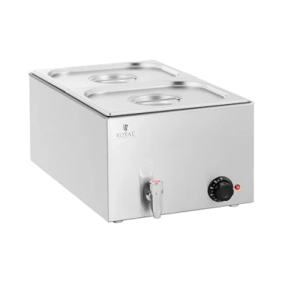 Imagen de Royal Catering Baño María Profesional para Hostelería RCBM_GN1/2 (Potencia: 600 W, Cantidad de contenedores GN: 2, Volumen total: 2 x 8,9 L)