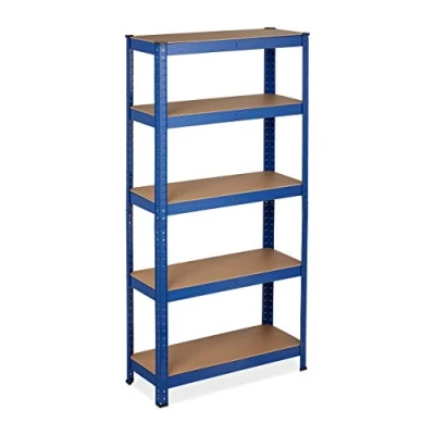 Imagen de Relaxdays 10034153 Estantería Carga Pesada, 150 x 75 30 cm, 875 kg, 5 Baldas, Montaje de Encaje, Sótano y Garaje, Acero, Azul