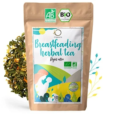 Imagen de ORIGEENS TE de Lactancia BEBE ECOLOGICO 100g Infusión Ecológica materna y Digestión Caliente o con Hielo Semillas Fenogreco, Jengibre, Cúrcuma &amp; Limón, Ortiga, Moringa