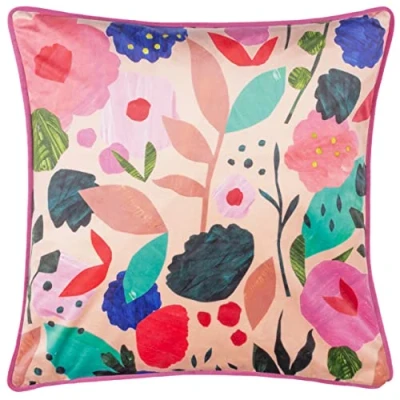 Imagen de Kate Merritt Funda de cojín con Ribetes Terciopelo Collage Floral
