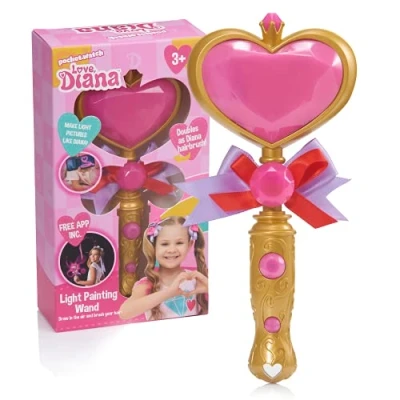 Imagen de WOW! STUFF Love Diana Varita de Pintura Ligera con Sonidos Cepillo Pelo Iluminado, Juego rol y Accesorio Vestir Juguetes Oficiales para niños inspirados en la Serie Youtube, TV