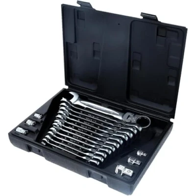 Imagen de KS TOOLS 503.4868 Juego de llaves poligonales y boca trinquete 72 19, 8 Acero cromo vanadio con adaptador
