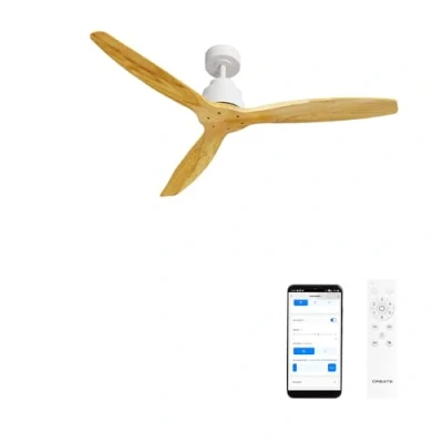 Imagen de CREATE / WINDSTYLANCE DC/Ventilador de techo blanco con Wifi y mando 40W, Silencioso, Ø132 cm, 6 velocidades, temporizador, verano invierno, doble altura, motor DC