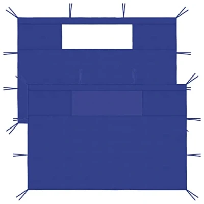 Imagen de vidaXL 2X Paredes Laterales de Cenador con Ventana Tienda Toldo Pabellón Panel Exterior Carpa Fiesta Accesorio Jardín Patio Cerramientos Azul