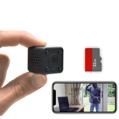 Imagen de KUUS. C2 Mini Camara Espia, vigilancia WiFi Interior, Espia Oculta con Microfono 3.2x3.2x3.2 cm, Camaras Domicilio 1080P Full HD