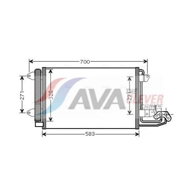 Imagen de PRASCO VN5209D Condensador con secador 15,0 13,9 Aluminio 532 VOLKSWAGEN: Golf 6, 5, Touran I, SEAT: Leon II Hatchback, Altea, Altea XL