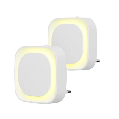 Imagen de YUNLEX Luz Noche con Enchufe 2 Piezas LED Nocturna Infantil Sensor Crepuscular, Brillo de nivel 3, Muy adecuado para habitaciones niños, Escalera, Dormitorio, Cocina, Baño