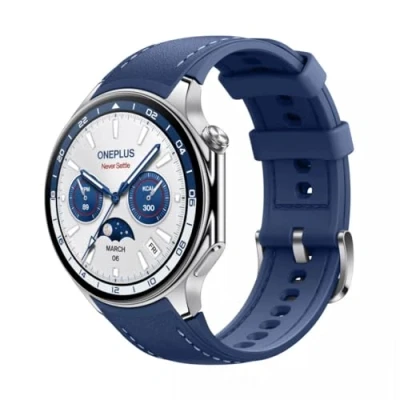 Imagen de OnePlus Watch 2 Plata (Correa De Cuero Azul)