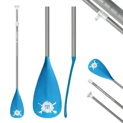 Imagen de FunWater Sup Paddel Paddle Board de paleta ajustable 3 piezas Remo ligero y flotante Durable almacenable, hojas nailon reforzadas golpe eficiente