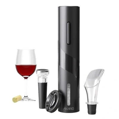 Imagen de AIKARO Sacacorchos Eléctrico Abrebotellas Automatico Electrónico (Set, Batería Accionada)