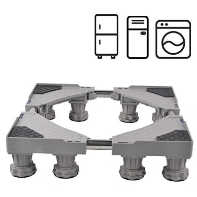 Imagen de SMONTER Soporte móvil universal ajustable para secadora, lavadora y refrigerador, 12 pies, gris