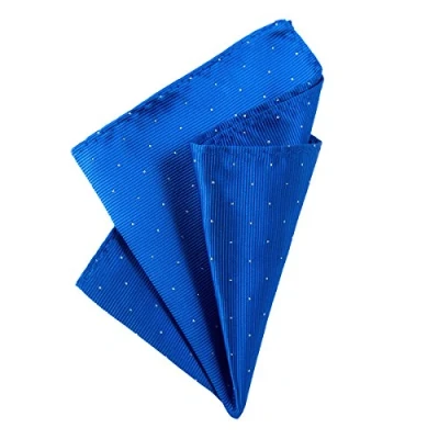 Imagen de DonDon Pañuelos de bolsillo con puntos plateados hombre 25 x cm para ocasiones especiales Azul