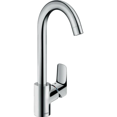 Imagen de hansgrohe Logis M31 grifo de cocina, 1 tipo chorro, mezclador monomando cocina 260 mm, fregadero con caño giratorio, cromo, 71835000