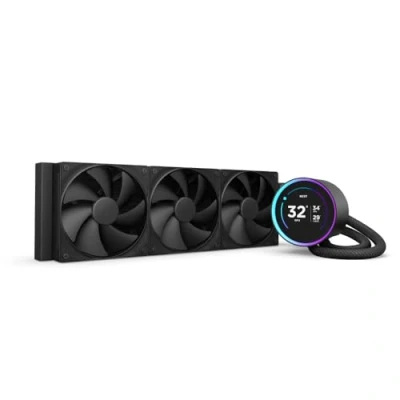 Imagen de NZXT Kraken Elite 360 AIO CPU Liquid Cooler 360mm Radiator 3 x F120P Fans Customizable 2.72 IPS LCD Intel LGA 1700, 1200/115X, 1851 AMD AM5, AM4 Black
