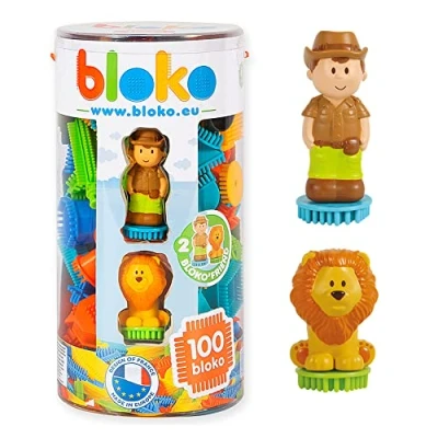 Imagen de BLOKO Tubo de 100 2 Figuras 3D Jungle Desde 12 Meses Fabricado en Europa Juguete construcción 1 Edad 503663