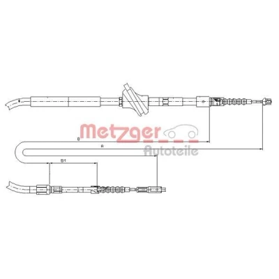 Imagen de METZGER 10.7583 Cable de Freno Mano Atrás izquierda, derecha, izquierda 1491, 922/367 Discos COFLE AUDI: A6 C4 Berlina