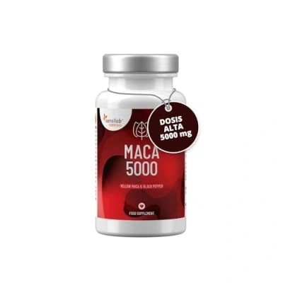 Imagen de Raíz de maca Alta dosis 500 mg corresponde a 5000 fresca 60 cápsulas para días biodisponibilidad Con piperina una mejor absorción Sensilab