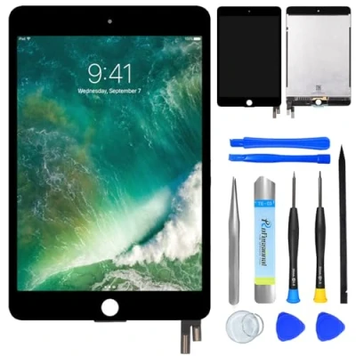 Imagen de NB+ Pantalla táctil LCD iPad Mini 4 reemplazo para Apple 2015 7.9 pulgadas 4ª generación unidad de visualización digitalizador panel frontal vidrio con herramientas (negro)