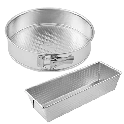 Imagen de Zenker Baking Tins Silver Set 2 Moldes de Repostería, contiene 1 Molde Redondo Desmontable Fondo 26 cm y Rectangular 25 cm, Acero Estañado