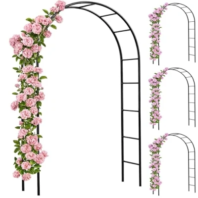 Imagen de Gardebruk 4X Arco de Rosas Jardín 240x140x37cm Decoración Metal Estable Plantas Trepadoras Intemperie