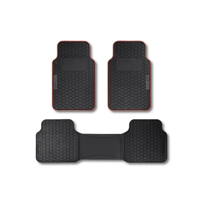 Imagen de SPARCO F500 SPCF500RD Juego de alfombrillas suelo PVC delante y detrás negro, Rojo norauto, oscaro, mister auto