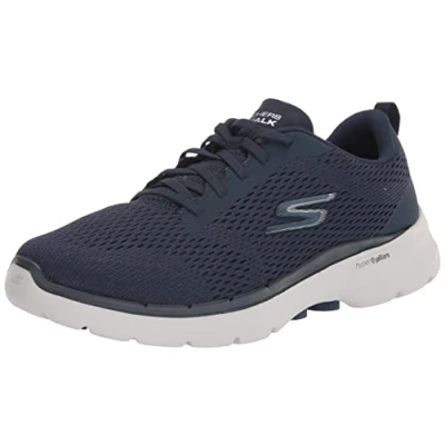 Imagen de Skechers Go Walk 6 Bold Vision, Zapatillas Mujer, Navy Textile White Trim, 42 EU
