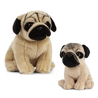 Imagen de Nature AN498 Peluche de perro y cachorro Living Nature, Color marrón, paquete (Keycraft , color/modelo surtido