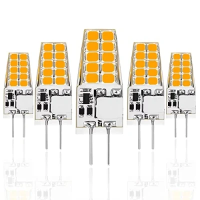 Imagen de Edumov G4 LED Bombillas, 5W Capsule Equivalente a 50W Bombilla Halógenas, 500LM, Blanco Cálido 2700K DC/AC 12V, Sin Parpadeo, No Regulable, 5 PCS