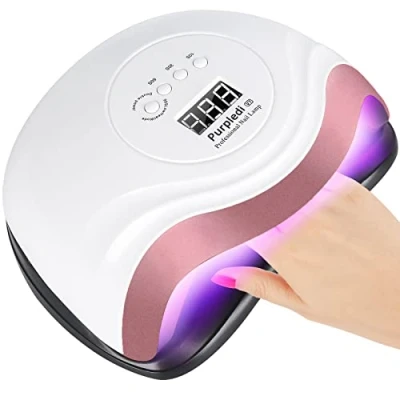 Imagen de Purpledi Lampara LED Uñas 168W Profesional Secador de UV Gel Semipermanentes Maquina Luz Lamp, Pantalla LCD,Sensor Automático,4 Temporizador 10s, 30s, 60s y 90 s