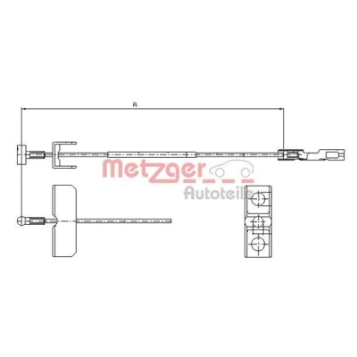 Imagen de METZGER 11.6802 Cable de Freno Mano centro 1185 Discos COFLE RENAULT: TRAFIC 2 Kasten, 2, Bus, OPEL: Vivaro A Furgón