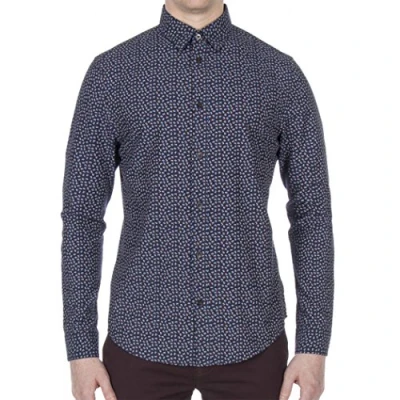 Imagen de Ben Sherman LS Micro Twill Floral Camisa Casual, Azul (Navy Blazer 25), S Hombres