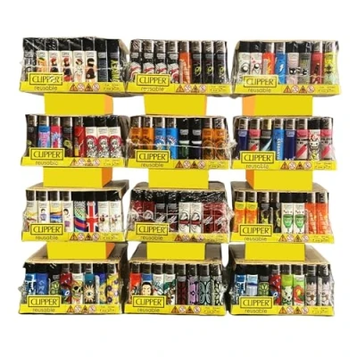 Imagen de Clipper 48 Mecheros Encendedor de Colores diseño clásico Grandes Variados (Multicolor)