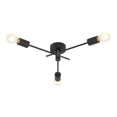 Imagen de lámpara de techo &#039;Cerros&#039; (Moderno) en Negro hecho Metal e.o. para Salón &amp; Comedor (3 llamas, E27) Lindby techo,