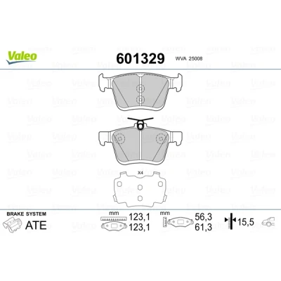 Imagen de VALEO 601329 Juego de pastillas freno Eje trasero excl. contacto avisador desgaste Chapa antichirridos SEAT: Leon III Hatchback, ST