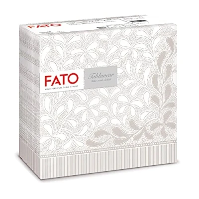 Imagen de Fato Servilletas de Papel Secas, Airlaid, Efecto Textil, Paquete 50 Servilletas, Formato 40x40 dobladas en 4, Decoración Polvo Botánico