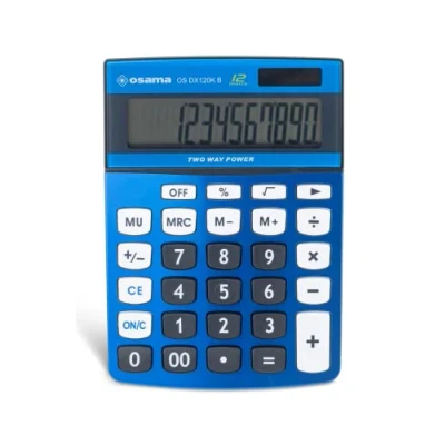 Imagen de Osama, Metacolor Calculadora de Escritorio para Oficina, 12 Cifras + 3 Dígitos Memoria y Pantalla LCD Mesa, Ideal como Material Escolar Papeleria, 3.6x11.5x15.5 cm, Negro/Rojo