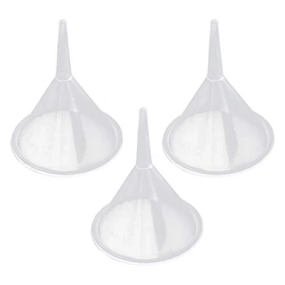 Imagen de baosity 3 piezas Mini plástico transparente Embudos para perfume aceites esenciales botellas de laboratorio