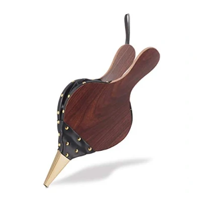 Imagen de Relaxdays Soplador Barbacoa Manual, Hierro Madera, Negro Marrón, 2,5 x 17,5 39,5 cm