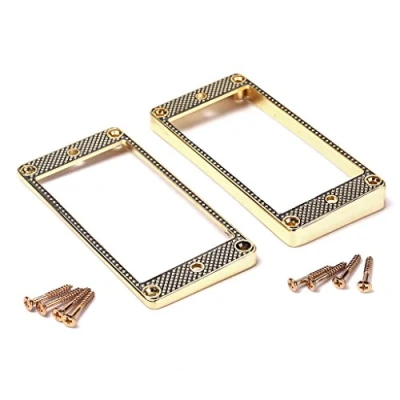 Imagen de Alnicov Juego de 2 anillos curvados para pastillas guitarra, accesorios guitarra Ephipone (color dorado)