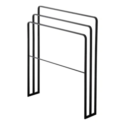 Imagen de Yamazaki 4980 Tower Colgador De Toallas Baño con 3 Barras, Negro, Acero, diseño Minimalista, 70 x 14 81 cm (L An Al)