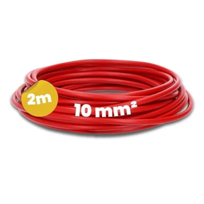 Imagen de Kalitec 2 metros H07V K 10 mm² rojo cable flexible I mm2 cableado hostil de un solo para armario eléctrico