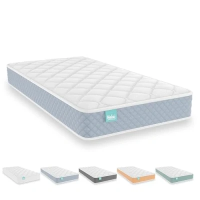 Imagen de Nalui Colchón Cuna Viscoelástico 140 x 70 cm Baby One Núcleo HR Adapt Foam, Tejido 3D Transpirable y Strech Hipoalergénico, Certificado Oeko Tex® Hecho en España. Altura ±12cm, Aguamarina