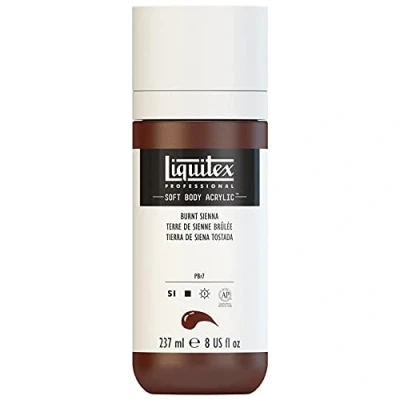 Imagen de Liquitex 1923127 Pintura acrílica profesional Soft Body (consistencia cremosa, alta pigmentación, resistente a la luz y al envejecimiento, botella de 237 ml), color siena
