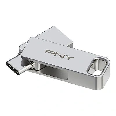 Imagen de PNY Duo Link de 128GB Unidad Flash Dual USB 3.2 Tipo C para Dispositivos Android y Ordenadores Almacenamiento móvil Externo Fotos, vídeos Mucho más 200 MB/s