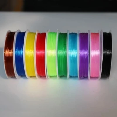 Imagen de Tigofly 10 piezas de 0,6 mm para atar moscas, larvas redondas, ninfa, costillas transparentes y elásticos, materiales hilo