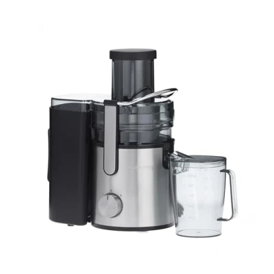 Imagen de SEVERIN licuadora eléctrica con recipiente, tubo de llenado XXL y 2 velocidades, extractora 1,1 L zumo 2,5 pulpa, extractor 800W, negro, ES 3570