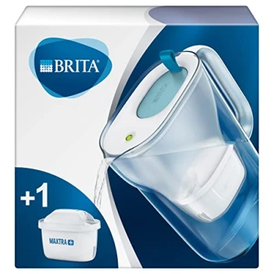 Imagen de BRITA Style azul Jarra de agua Filtrada con 1 cartucho MAXTRA+, Filtro que reduce la cal y el cloro, para un sabor óptimo, 2.4L